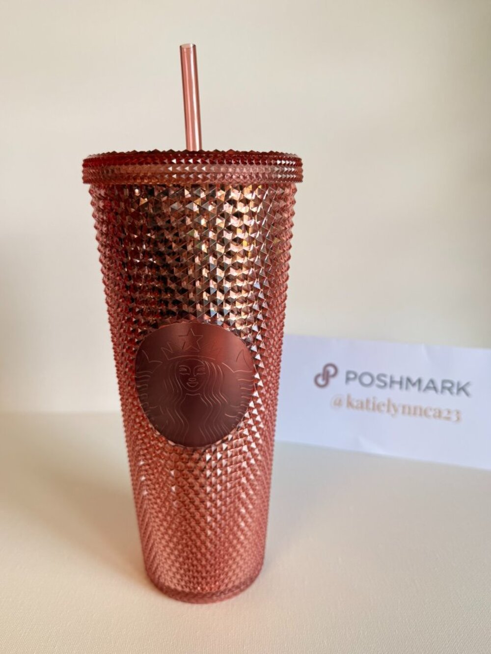 Starbucks Rose Gold Studded Tumbler – 2018 FIRST Edition – RARE – 24oz